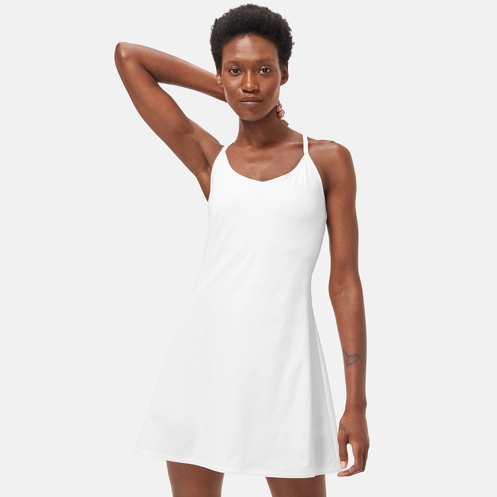 OUTDOOR VOICES Exercise Dress w/ Adjustable Straps in White (Small)